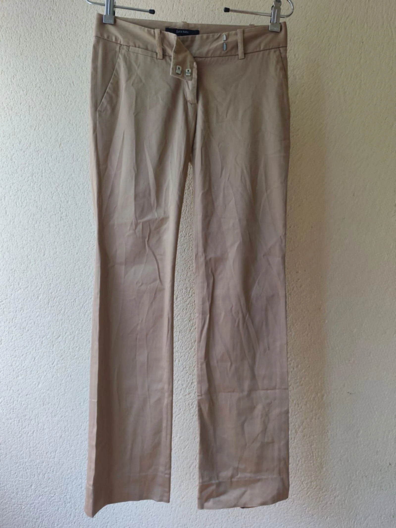 Zara Basic pantalón vestir beige T34/XS algodón